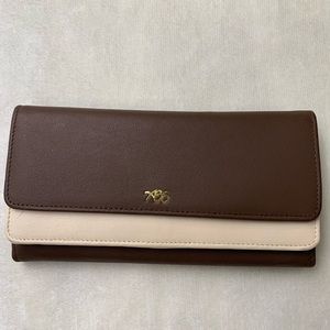 Brown/Cream Double Snap Wallet
